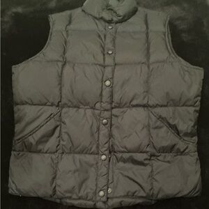 Lands' End Charcoal Puffer Vest Youth M 10-12